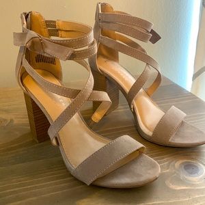 LC Lauren Conrad shoes are in excellent condition. Block heel dress sandal.